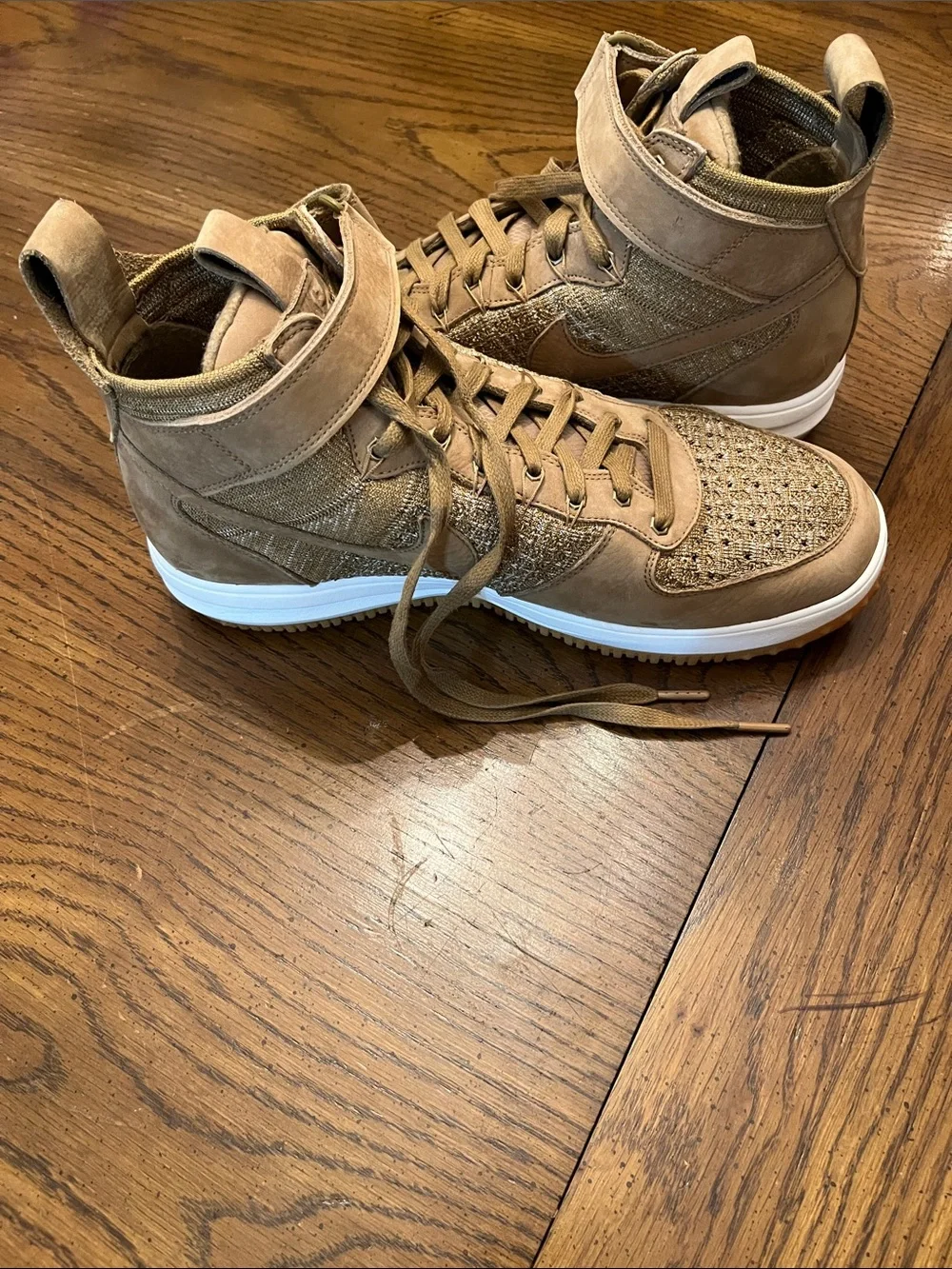 Nike Lunar Force 1 Flyknit Workboots in flax, size 13